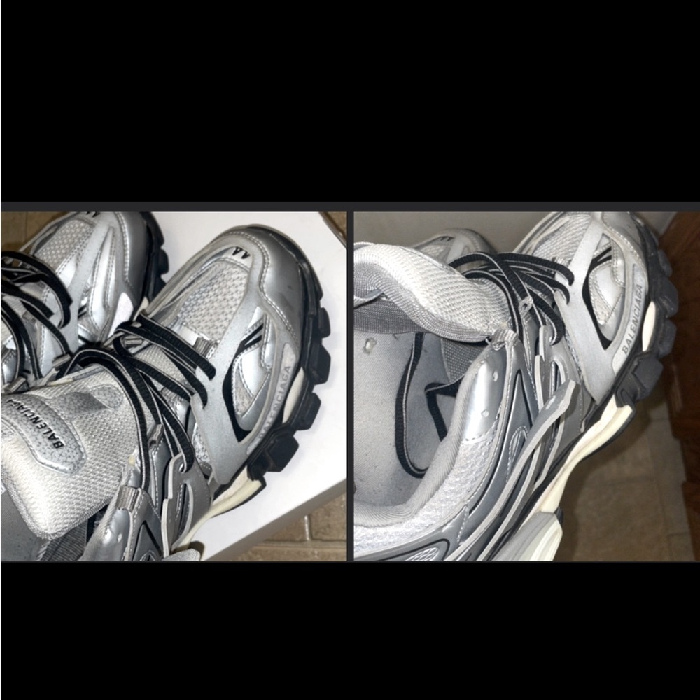Size 10 Gray & black balenciaga tracks only 400 and also do trade only designer